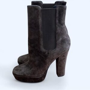 PAIGE *NWT Maren Brown Suede Platform booties | Sz: 8 | MSRP $358
